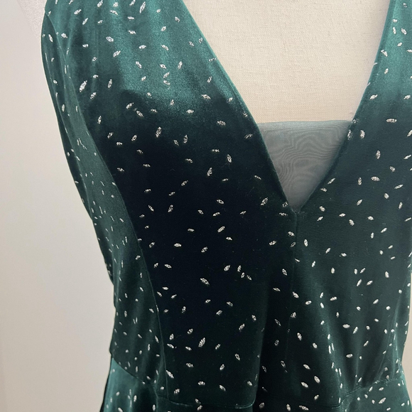 Xtraordinary Dress Juniors 15 Emerald Green Velvet Whimsigoth Fairycore Vamp - Picture 5 of 12